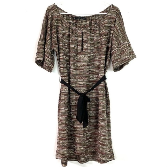 Patterson J Kincaid Earthy Tunic Dress Womens Size Small Tan Multi Multicolored - Picture 2 of 13